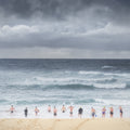 Coastal fine art print - photograph of swimmers at Mona Vale, NSW