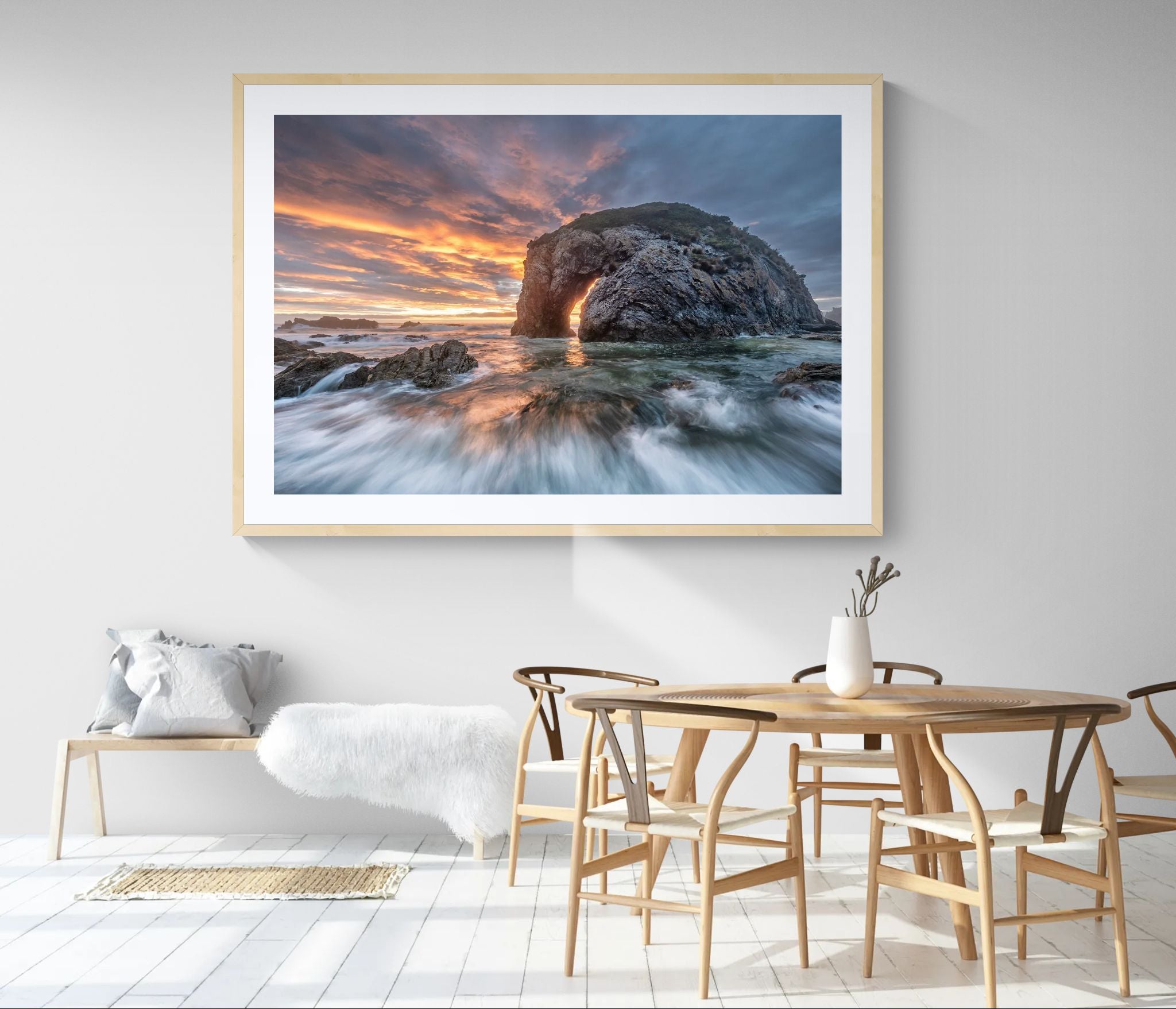Coastal fine art print - photograph of sunrise at Horse Head Rock, NSW