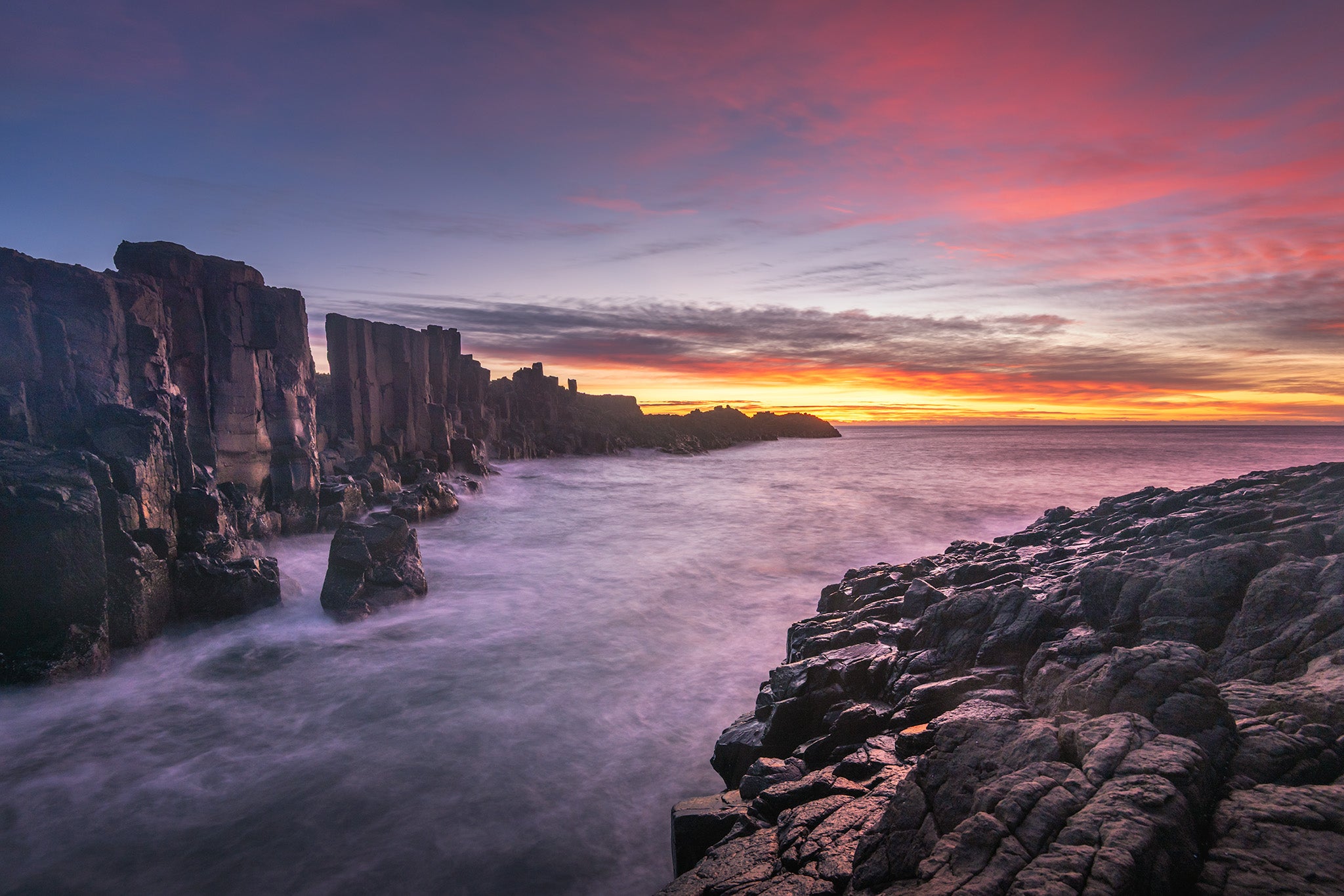 Coastal fine art print - photograph of sunrise at Bombo Headland, NSW