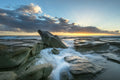 Coastal fine art print - photograph of sunrise at Dolphin Rock, Point Cartwright, QLD