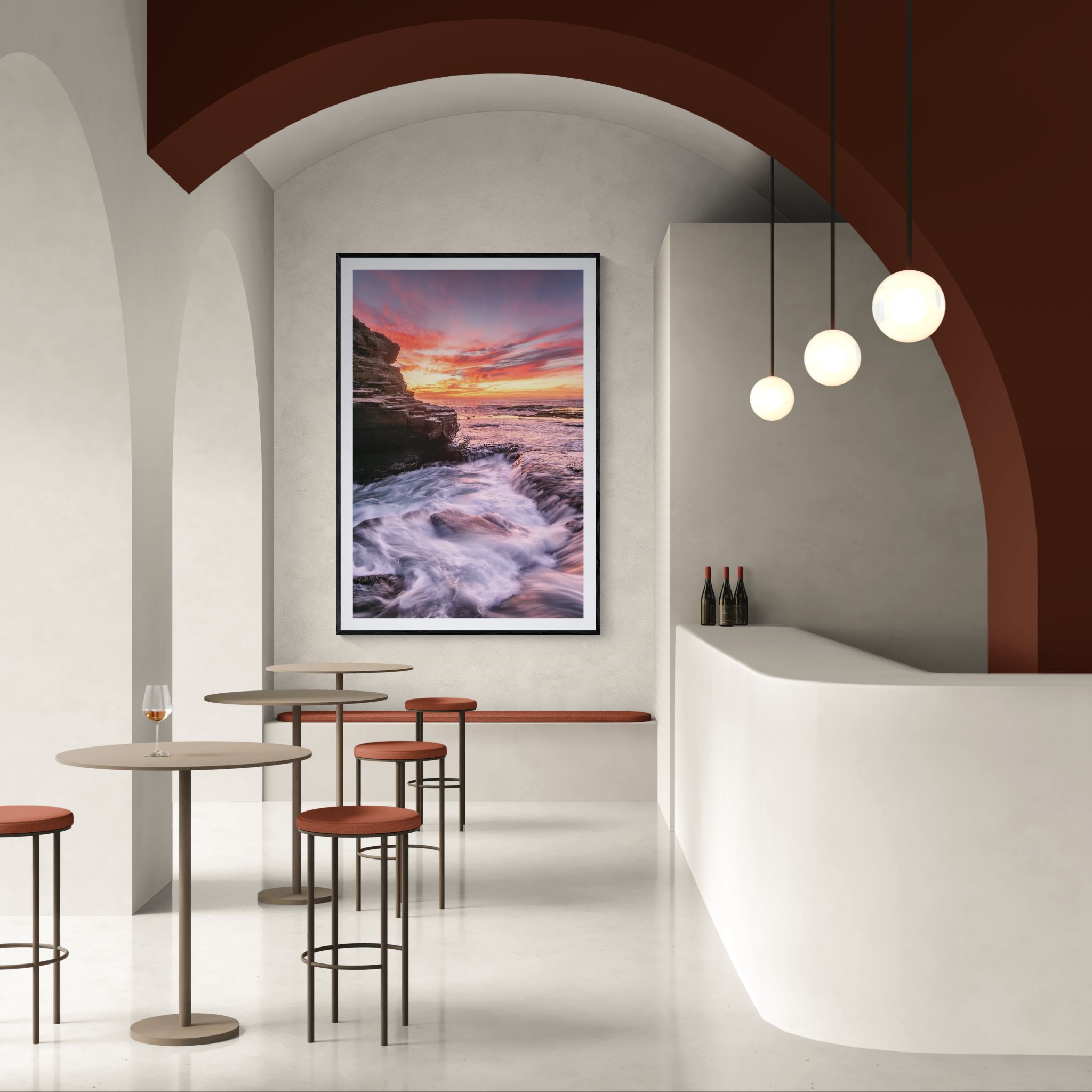Coastal fine art print - photograph of sunrise at Warriewood Blowhole, NSW