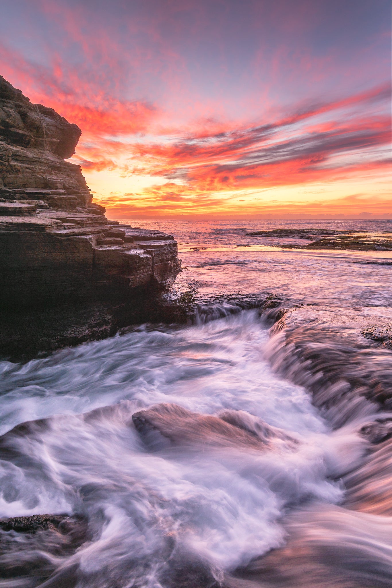 Coastal fine art print - photograph of sunrise at Warriewood Blowhole, NSW