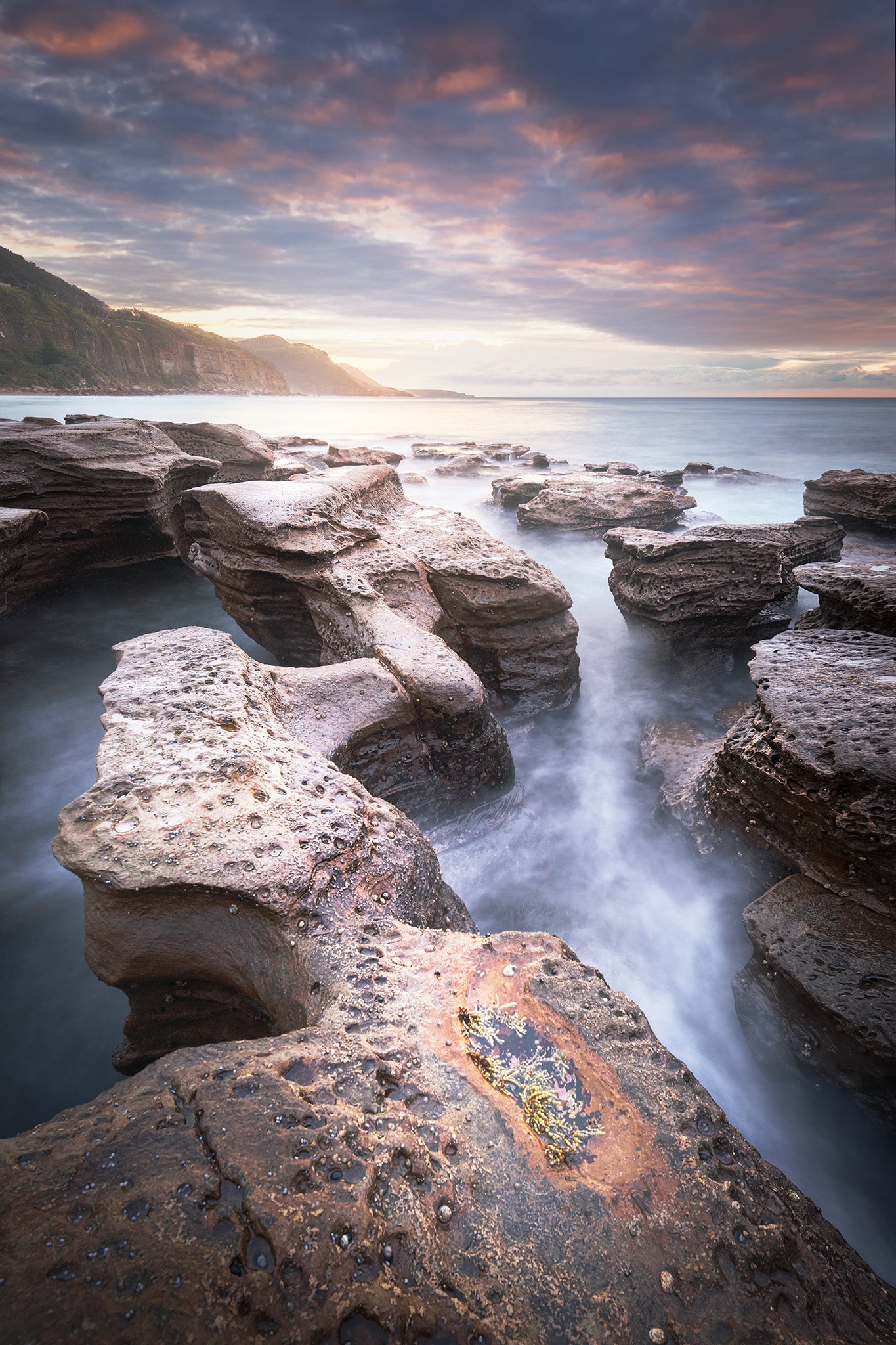 Coastal fine art print - photograph of sunrise at Coalcliff, NSW