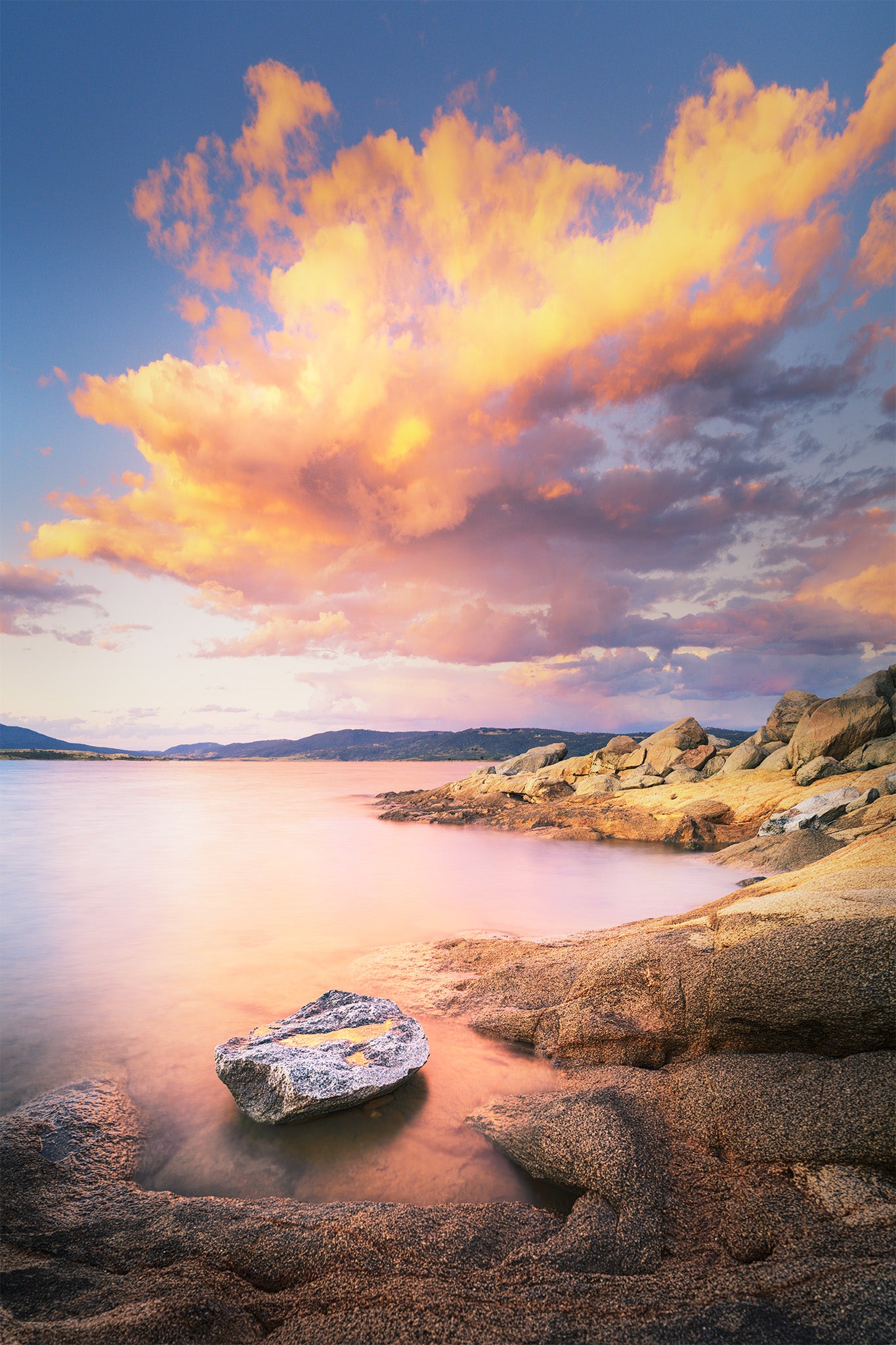 Inland Water fine art print - photograph of sunset at Lake Jindabyne, NSW