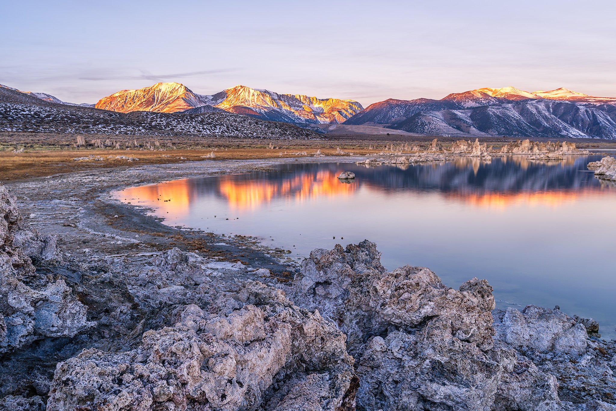 Inland Water fine art print - photograph of sunrise at Mono Lake, California, USA