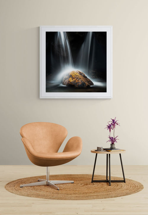 Inland water fine art print  - photograph of a small waterfall in Minnamurra rainforest, NSW