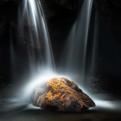 Inland water fine art print  - photograph of a small waterfall in Minnamurra rainforest, NSW