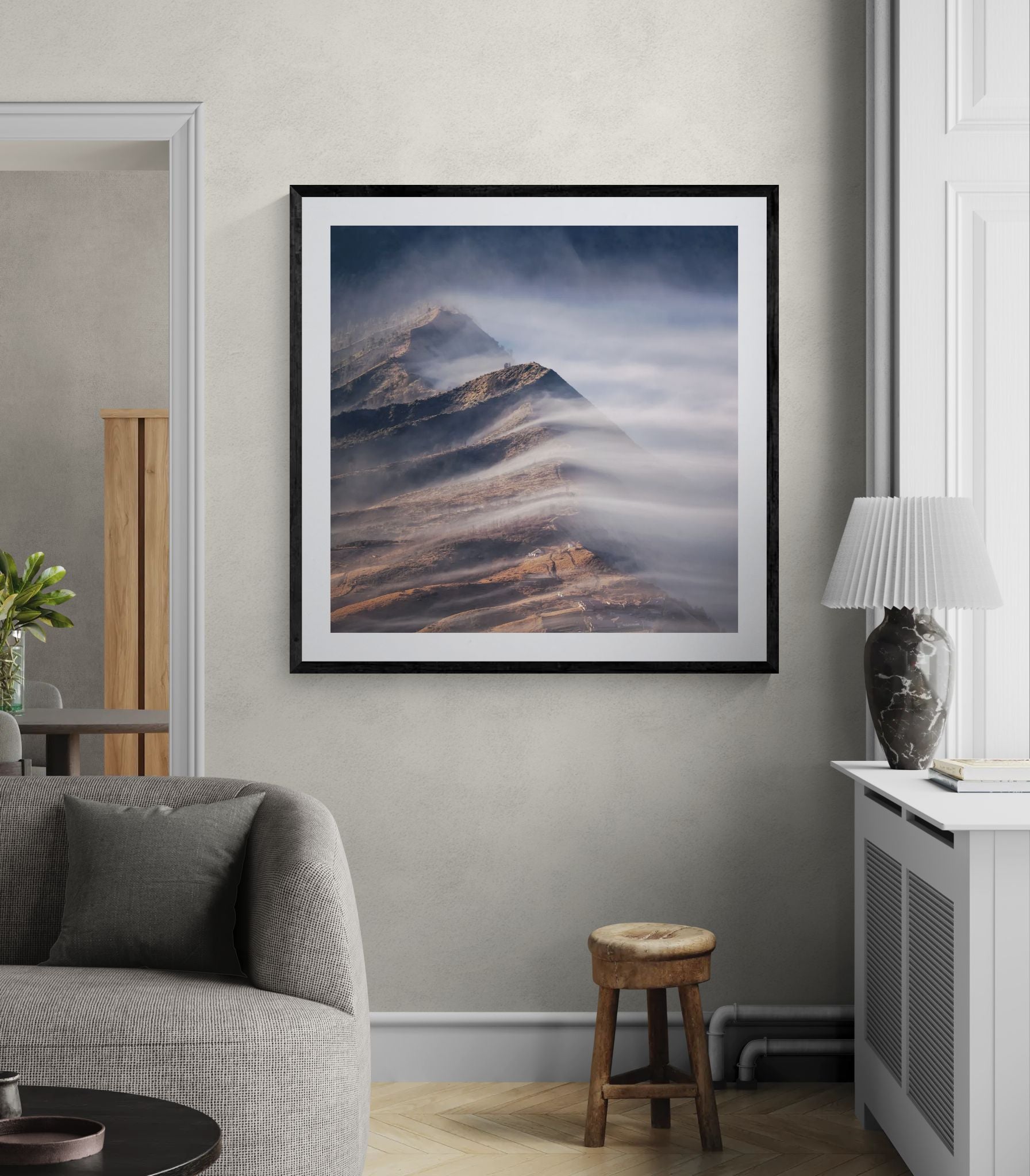 Mountains fine art print - photograph of foggy morning at Mount Bromo, Indonesia
