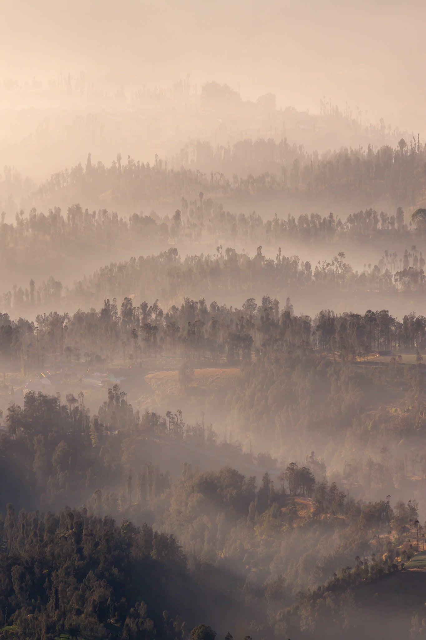 Mountains fine art print - photograph of foggy morning at Bromo, Indonesia