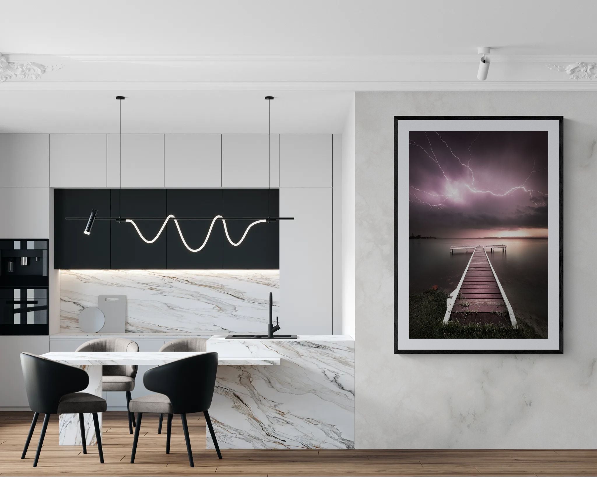 Storms fine art print - photograph of storm at Squid's Ink Jetty, Belmont, NSW