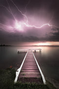 Storms fine art print - photograph of storm at Squid's Ink Jetty, Belmont, NSW