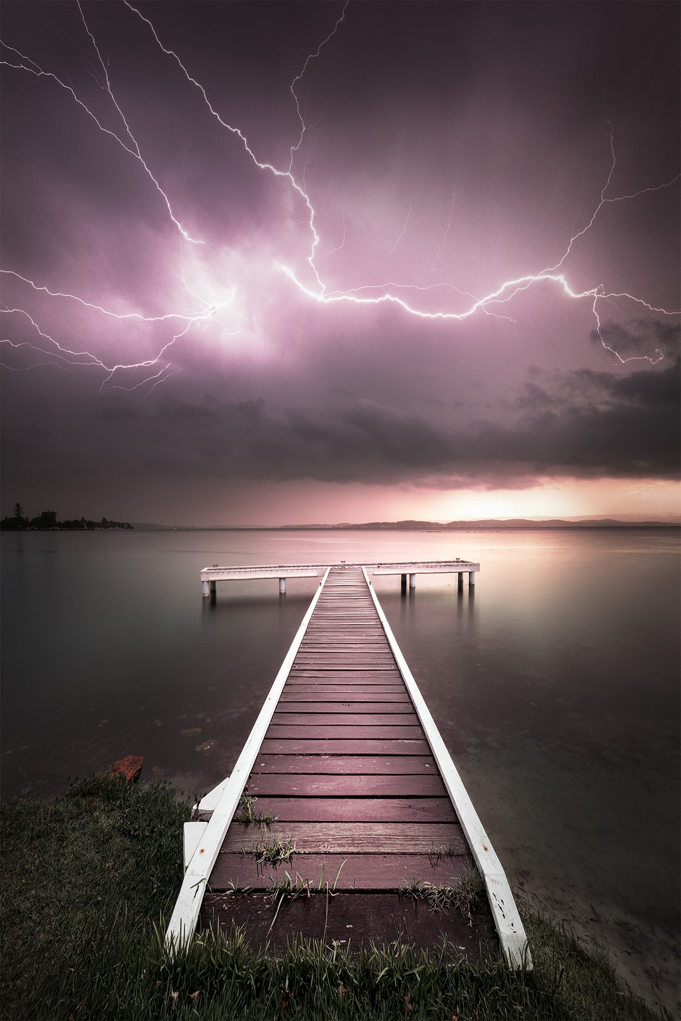 Storms fine art print - photograph of storm at Squid's Ink Jetty, Belmont, NSW