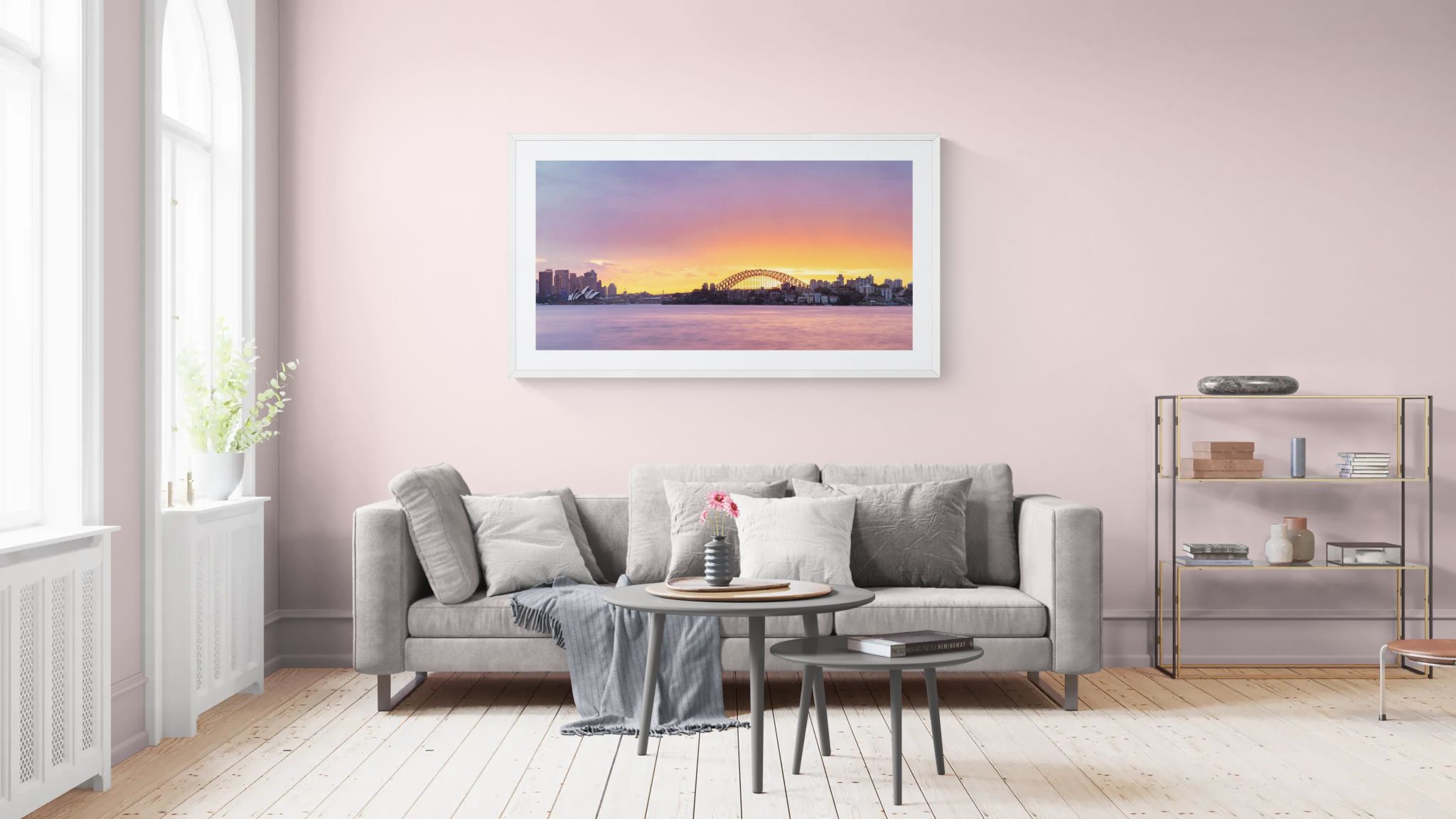 Urban fine art print - photograph of sunset over Sydney skyline from Cremorne, NSW