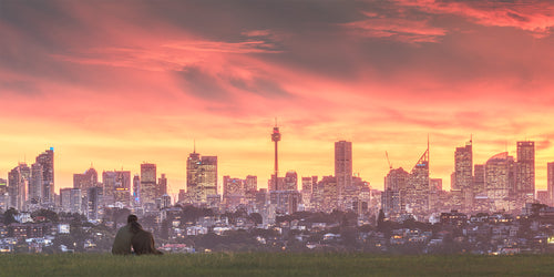 Urban fine art print - photograph of sunset at Dudley Page Reserve, Sydney, NSW